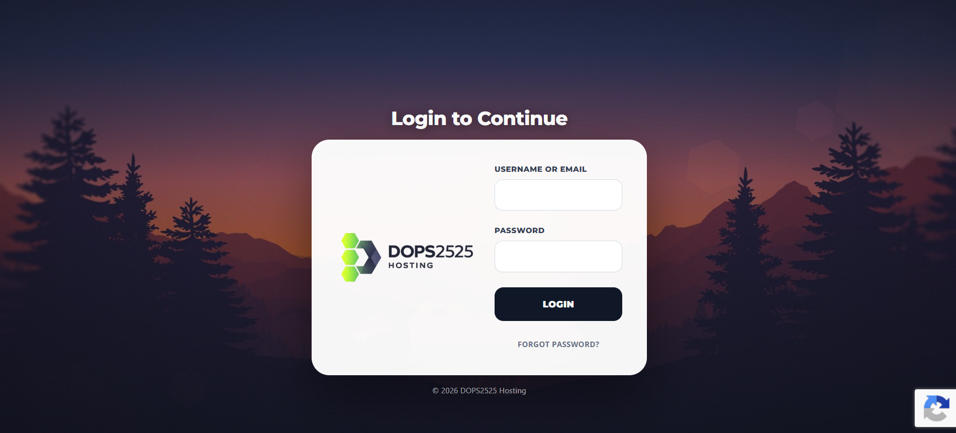 Панель управления DOPS2525 Hosting